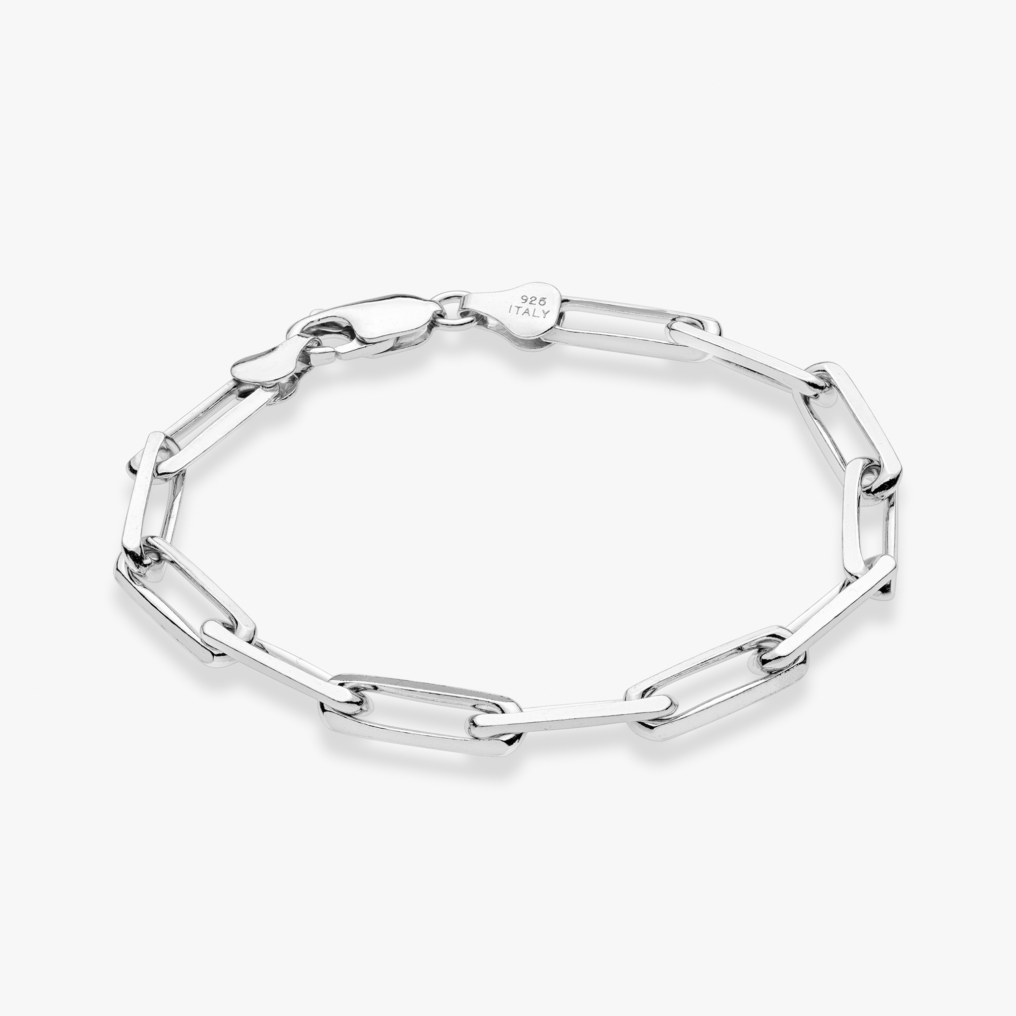 Paperclip Chain Bracelet in Sterling Silver, 5mm