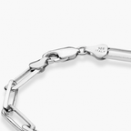 Paperclip Chain Bracelet in Rhodium Plated Sterling Silver, 5mm