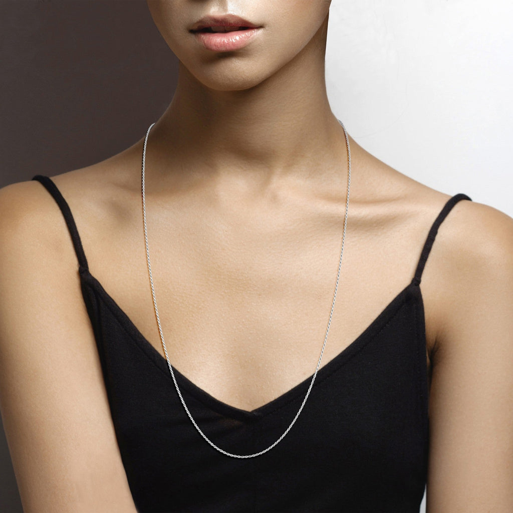 Rope Necklace in Sterling Silver, 1.5mm