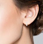 Small Huggie Square Hoop Earrings in Sterling Silver, 15mm