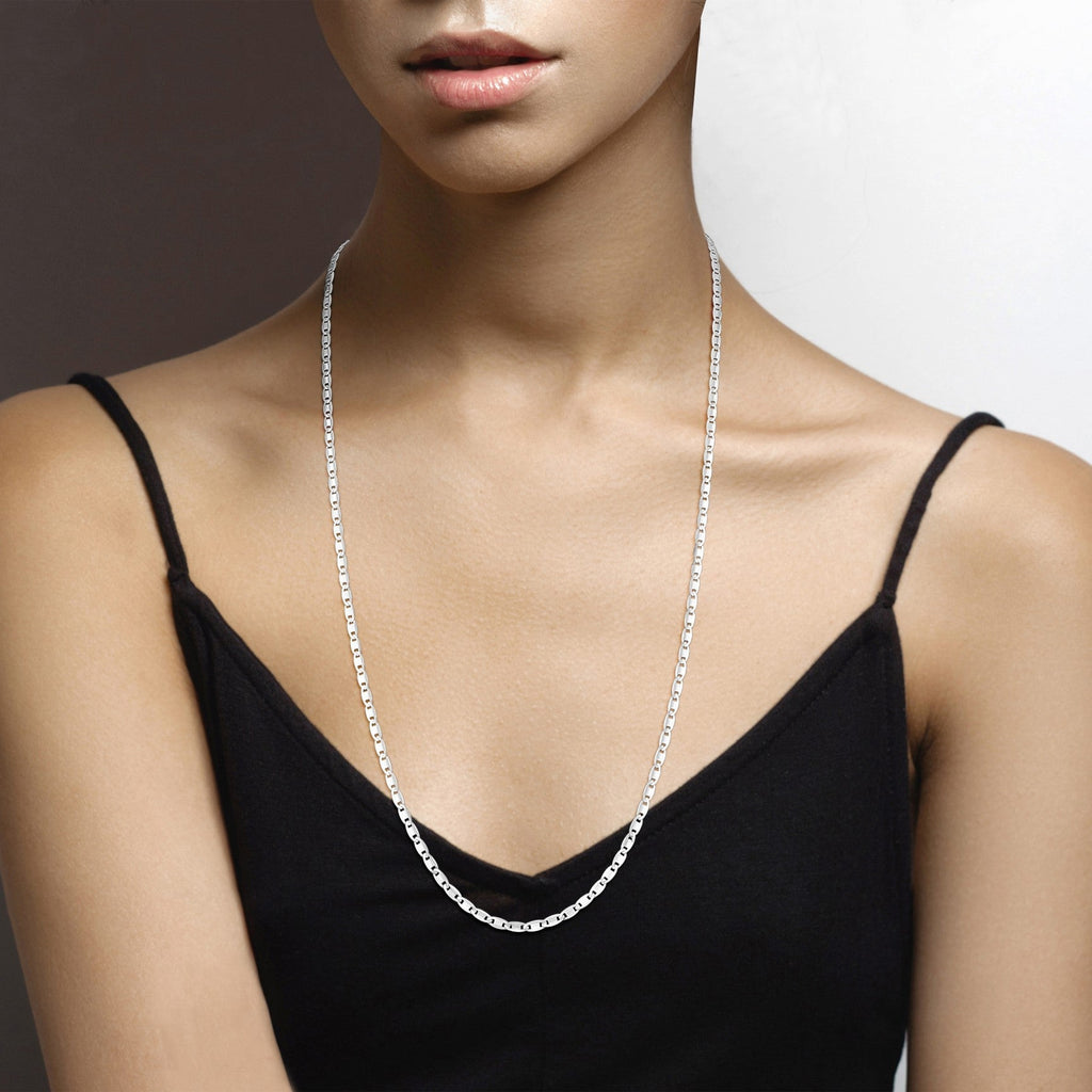 Valentino Chain Necklace in Sterling Silver, 3.5mm