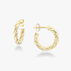 Lightweight Twisted Hoop Earrings in 18k Gold Over Sterling Silver