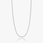 Bead Strand Necklace in Sterling Silver, 2mm
