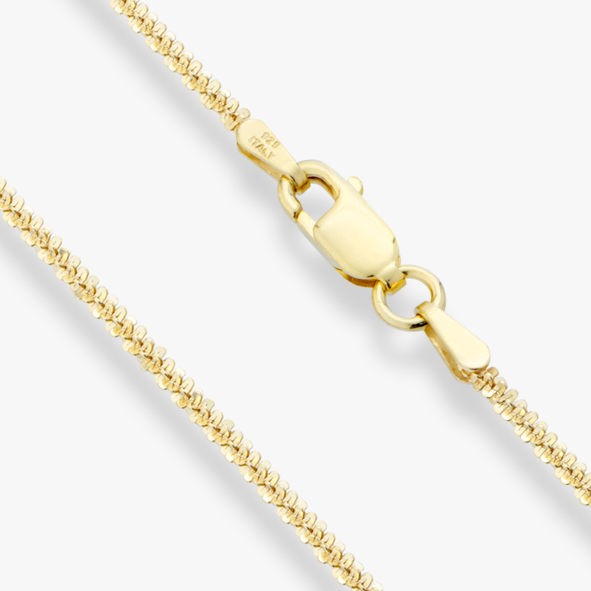 Twisted Sparkle Chain Necklace in 18K Gold over Sterling Silver