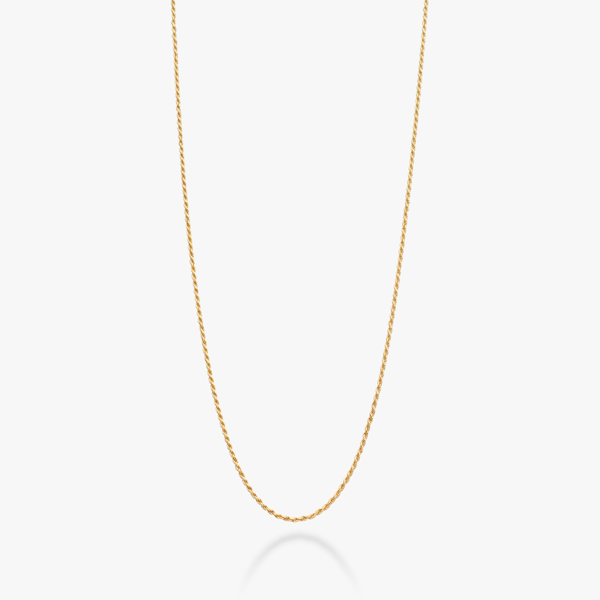 Rope Necklace in 18k gold over sterling silver, 1.5mm