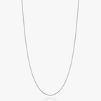 Box Chain Necklace in Sterling Silver, 1mm