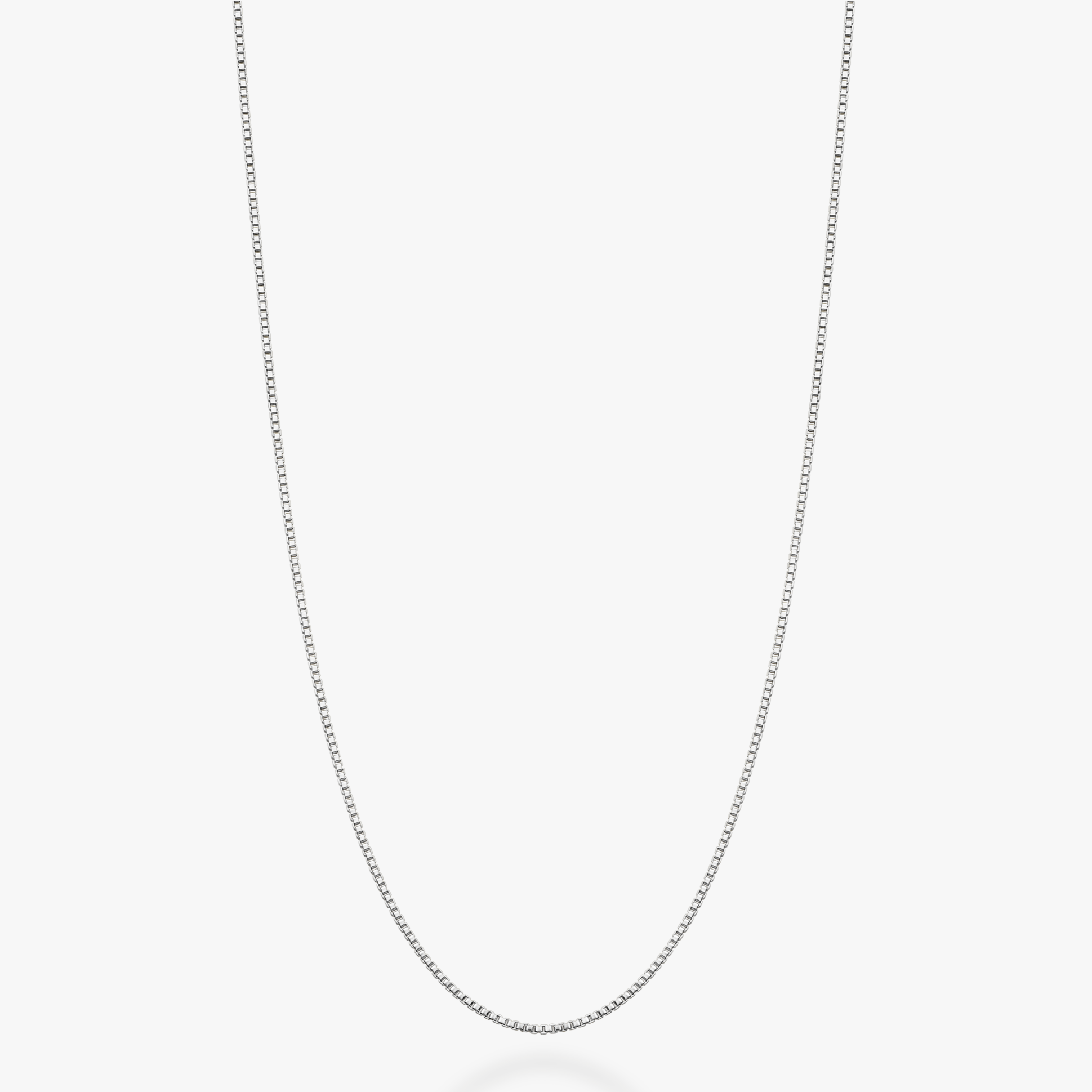 Box Chain Necklace in Sterling Silver, 1mm