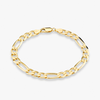 Figaro Chain Bracelet in 18k Gold Over Sterling Silver, 7mm