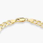 Figaro Chain Bracelet in 18k Gold Over Sterling Silver, 7mm