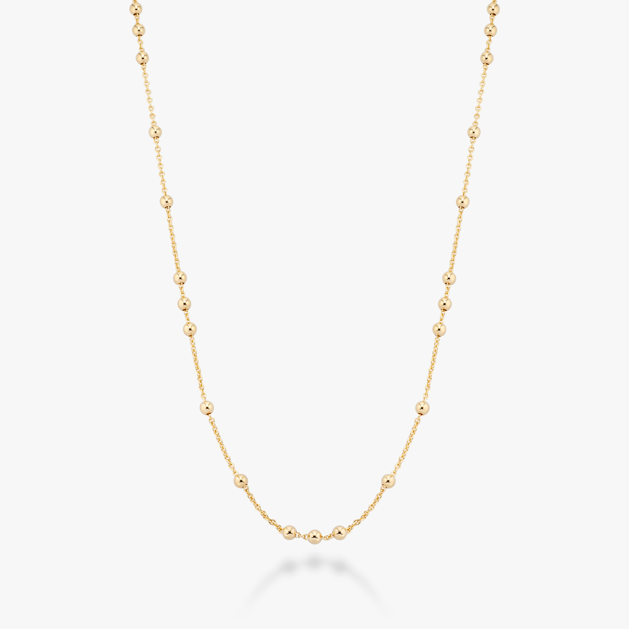 Beaded Rosary 60 Inches Long Wrap Layering Station Necklace in 18k Gold Over Bronze