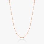 Beaded Rosary 60 Inches Long Wrap Layering Station Necklace in 18k Rose Gold Over Bronze