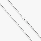 Rope Necklace in Rhodium Plated over Sterling Silver, 1.5mm