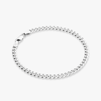Cuban Chain Bracelet in Sterling Silver, 3.5mm