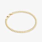 Cuban Chain Bracelet in 18k Gold Over Sterling Silver, 3.5mm