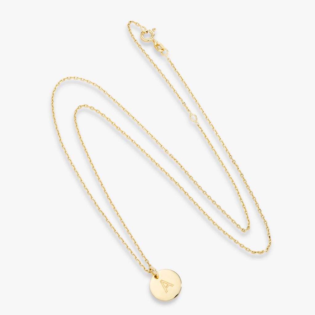 Adjustable Initial Pendant Necklace in 18k Gold Over Sterling Silver