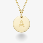 Adjustable Initial Pendant Necklace in 18k Gold Over Sterling Silver