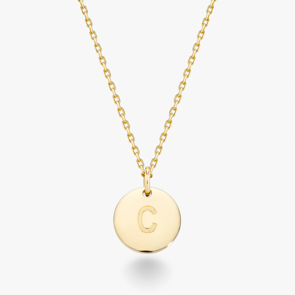 Adjustable Initial Pendant Necklace in 18k Gold Over Sterling Silver