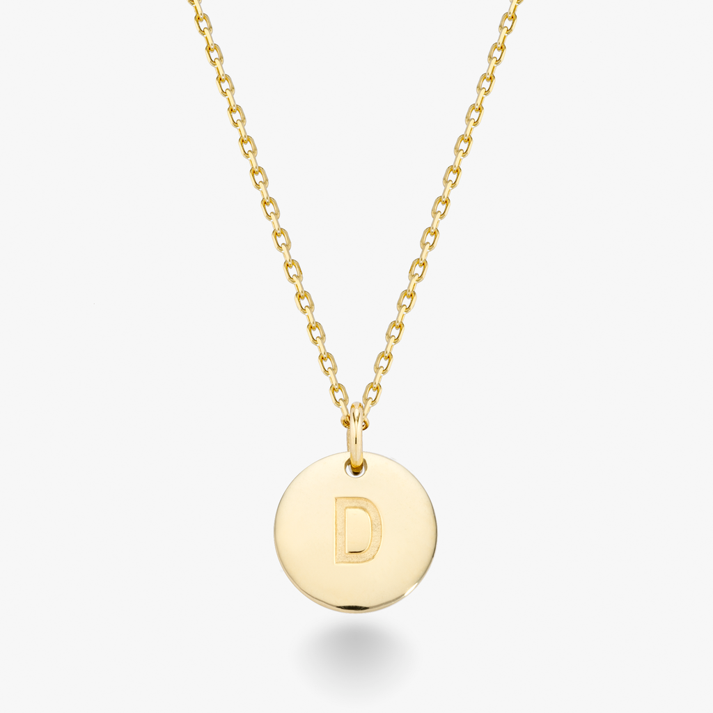 Adjustable Initial Pendant Necklace in 18k Gold Over Sterling Silver
