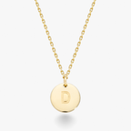 Adjustable Initial Pendant Necklace in 18k Gold Over Sterling Silver