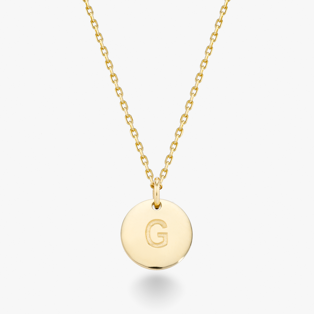 Adjustable Initial Pendant Necklace in 18k Gold Over Sterling Silver