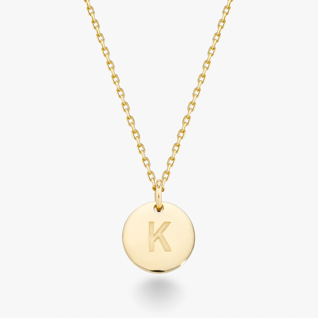 Adjustable Initial Pendant Necklace in 18k Gold Over Sterling Silver