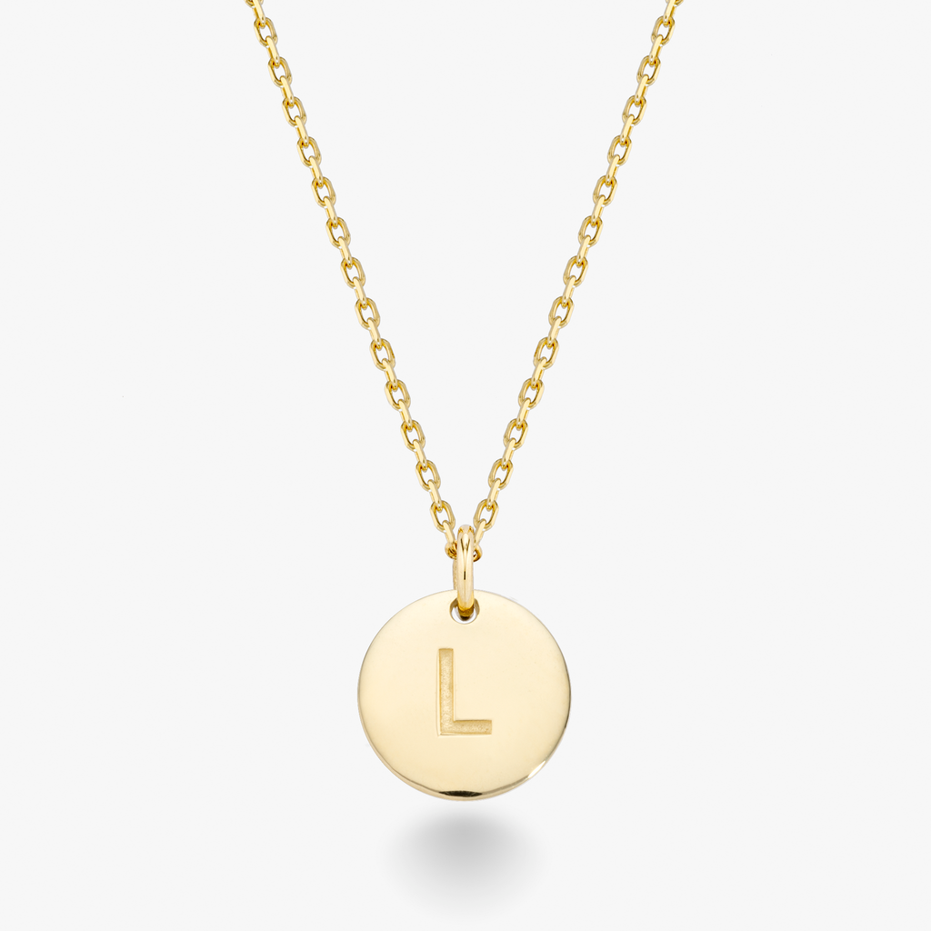 Adjustable Initial Pendant Necklace in 18k Gold Over Sterling Silver