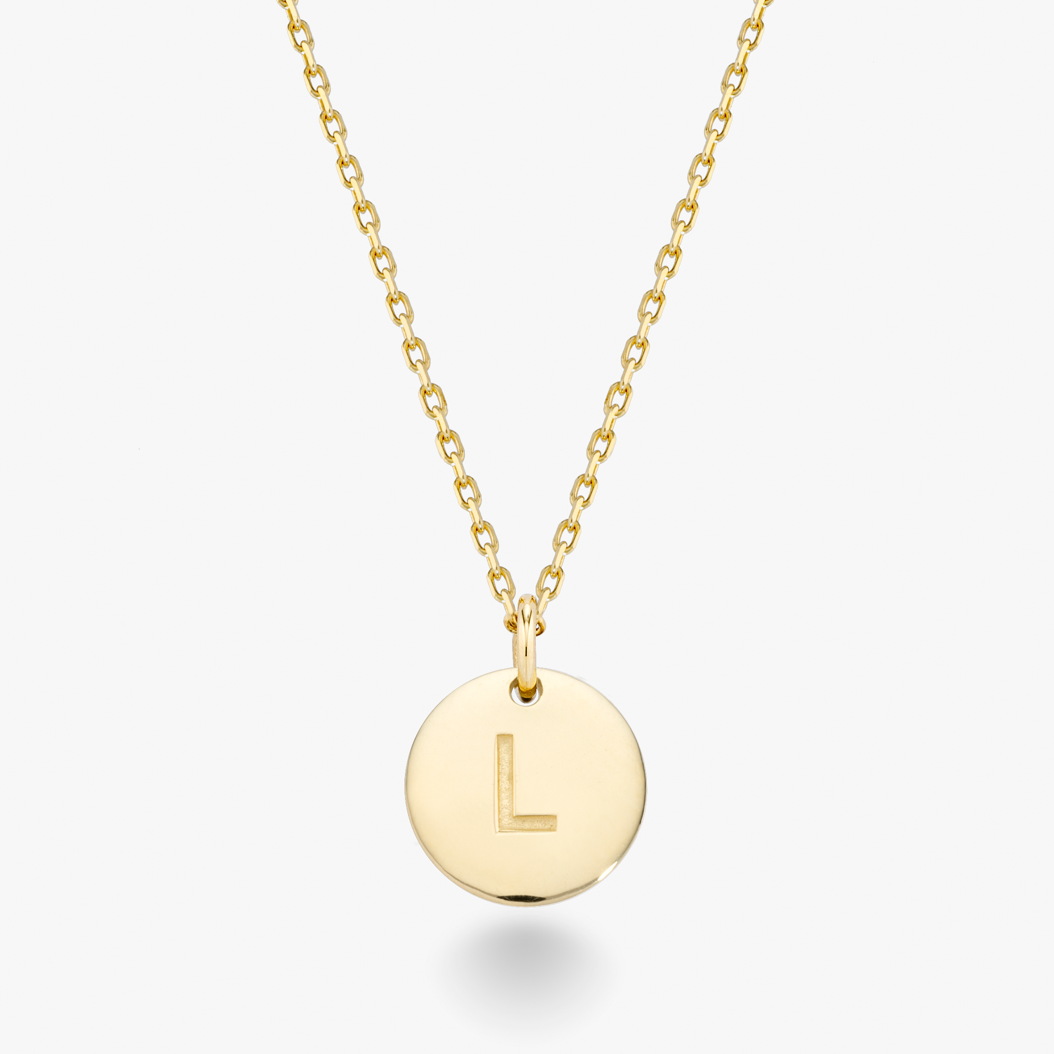Adjustable Initial Pendant Necklace in 18k Gold Over Sterling Silver