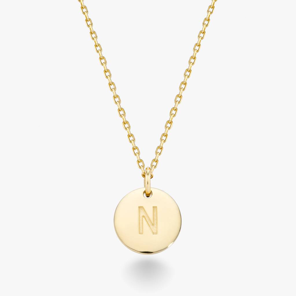 Adjustable Initial Pendant Necklace in 18k Gold Over Sterling Silver