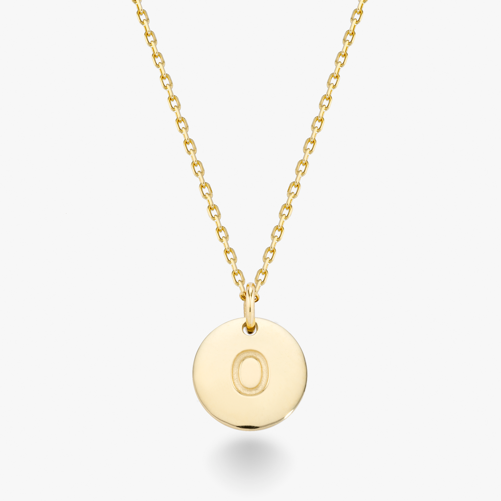 Adjustable Initial Pendant Necklace in 18k Gold Over Sterling Silver