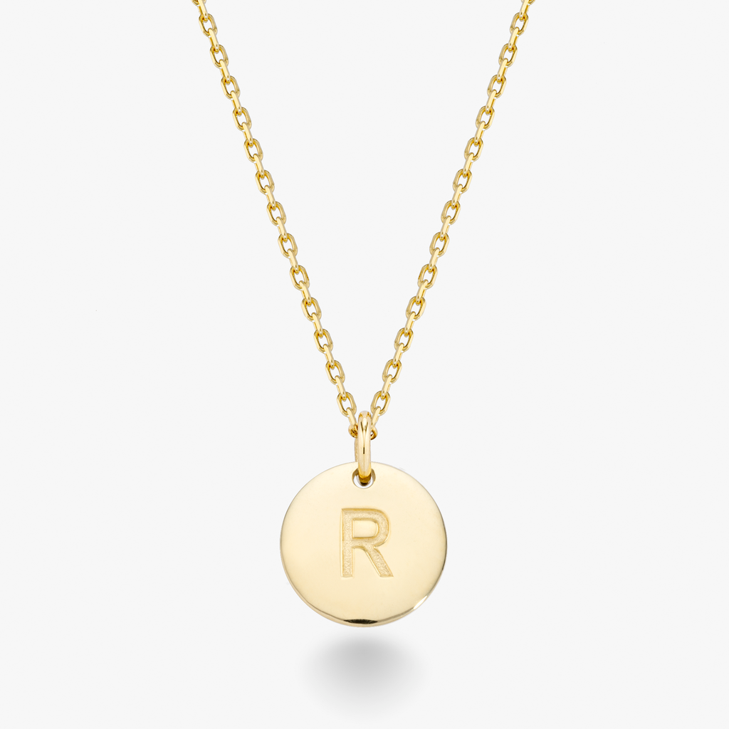 Adjustable Initial Pendant Necklace in 18k Gold Over Sterling Silver