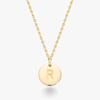 Adjustable Initial Pendant Necklace in 18k Gold Over Sterling Silver