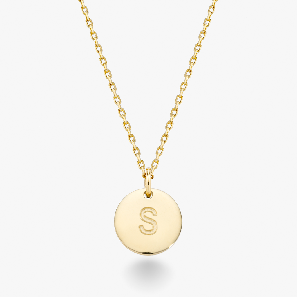 Adjustable Initial Pendant Necklace in 18k Gold Over Sterling Silver