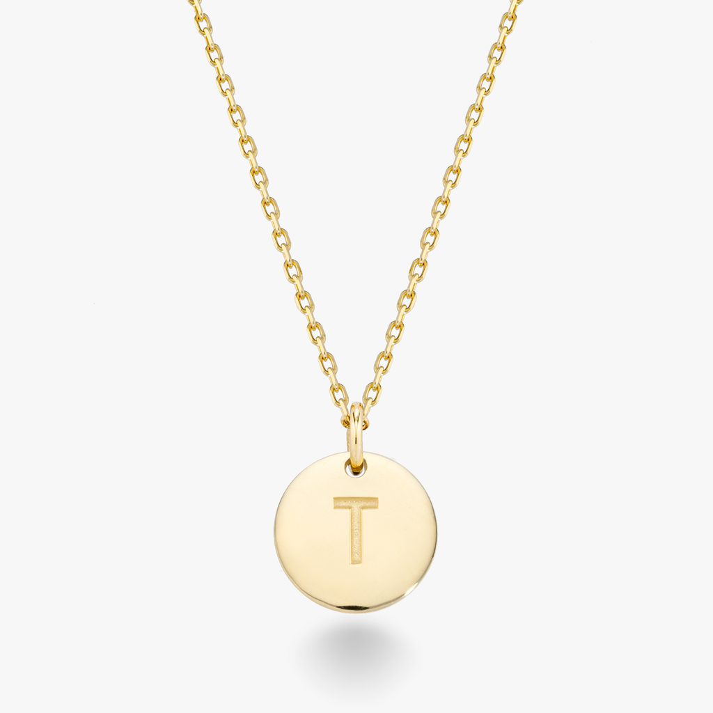 Adjustable Initial Pendant Necklace in 18k Gold Over Sterling Silver