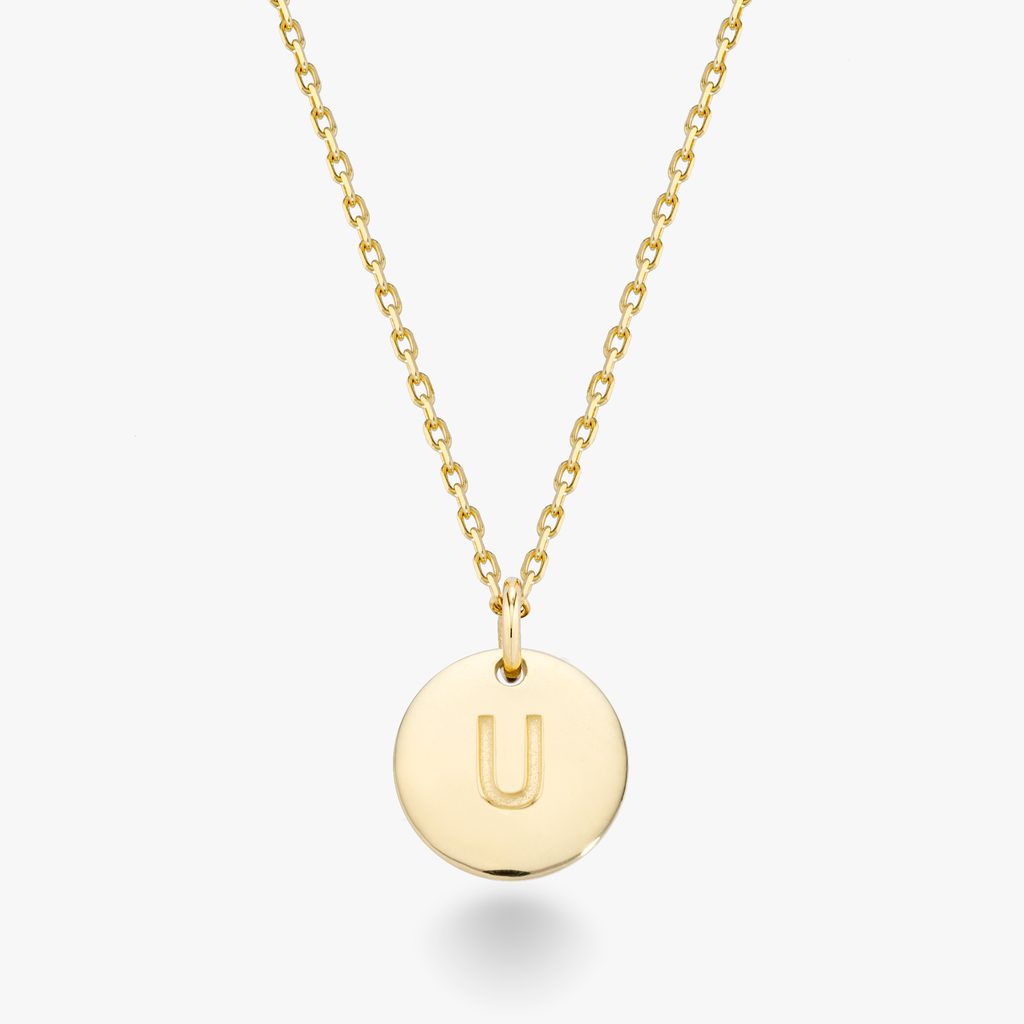 Adjustable Initial Pendant Necklace in 18k Gold Over Sterling Silver