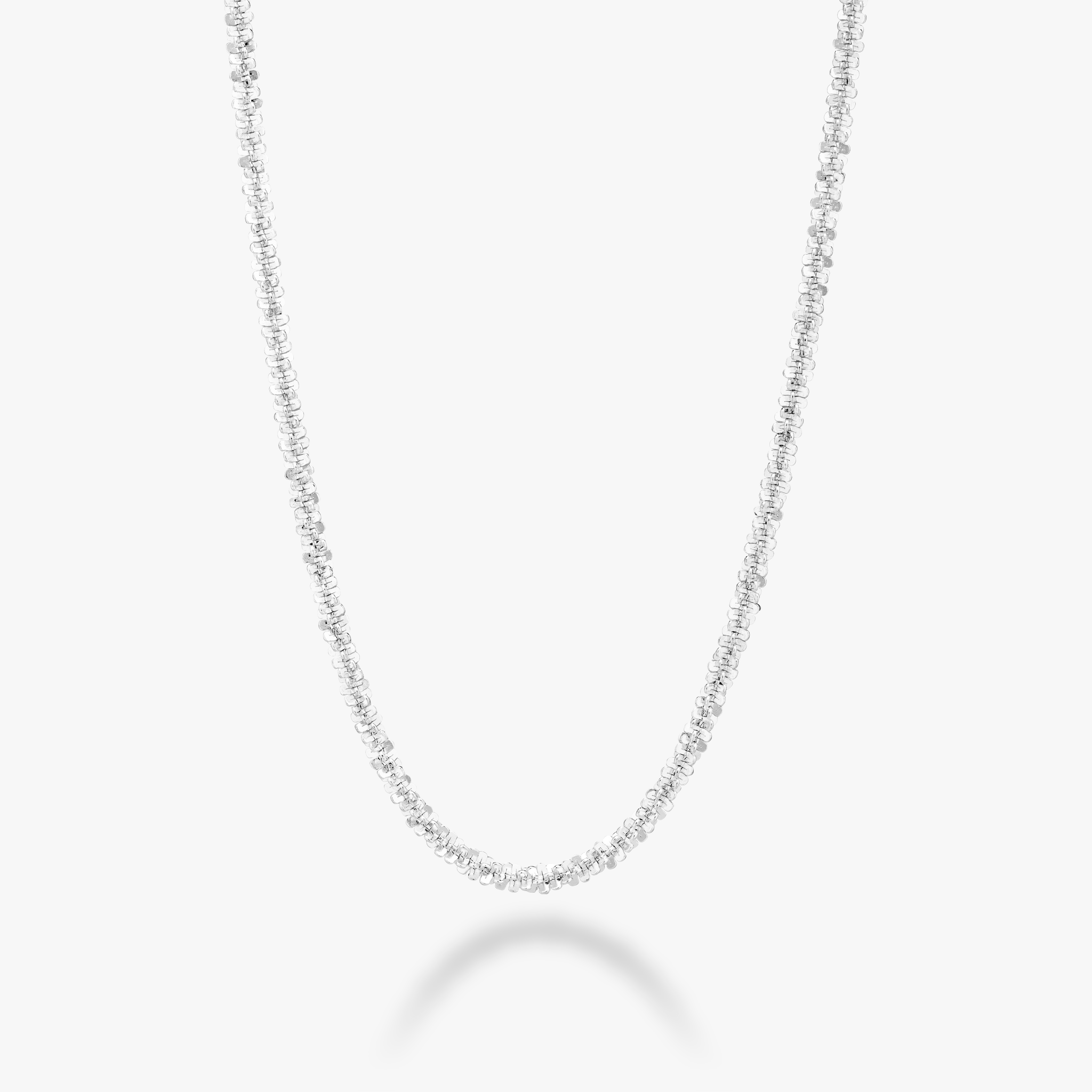 Twisted Sparkle Chain Necklace in Sterling Silver