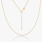 Adjustable Bolo Box Necklace in 18k Gold Over Sterling Silver, 1mm
