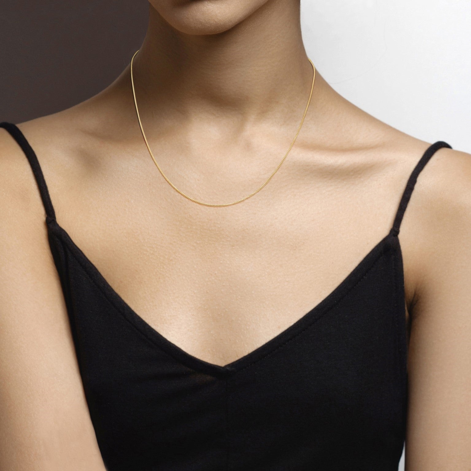 Adjustable Bolo Box Necklace in 18k Gold Over Sterling Silver, 1mm