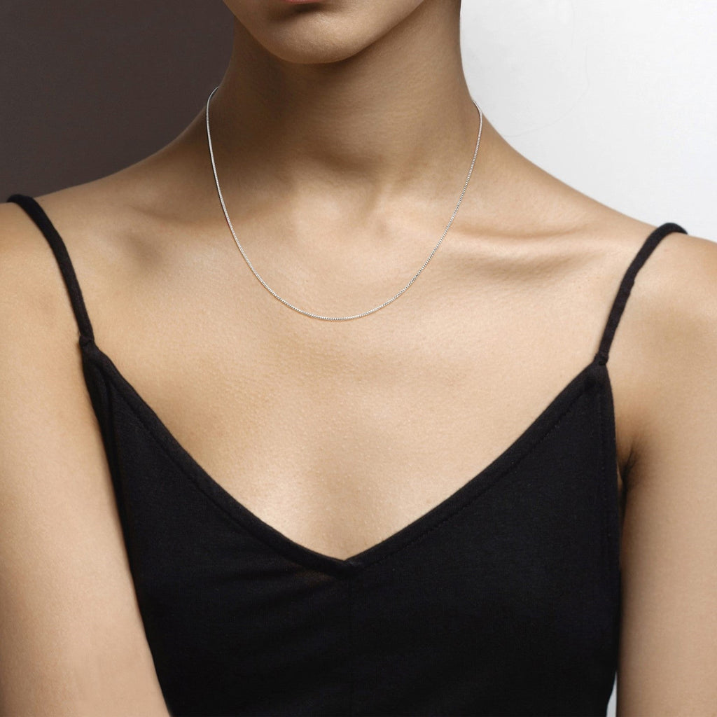 Adjustable Bolo Box Necklace in Sterling Silver, 1mm