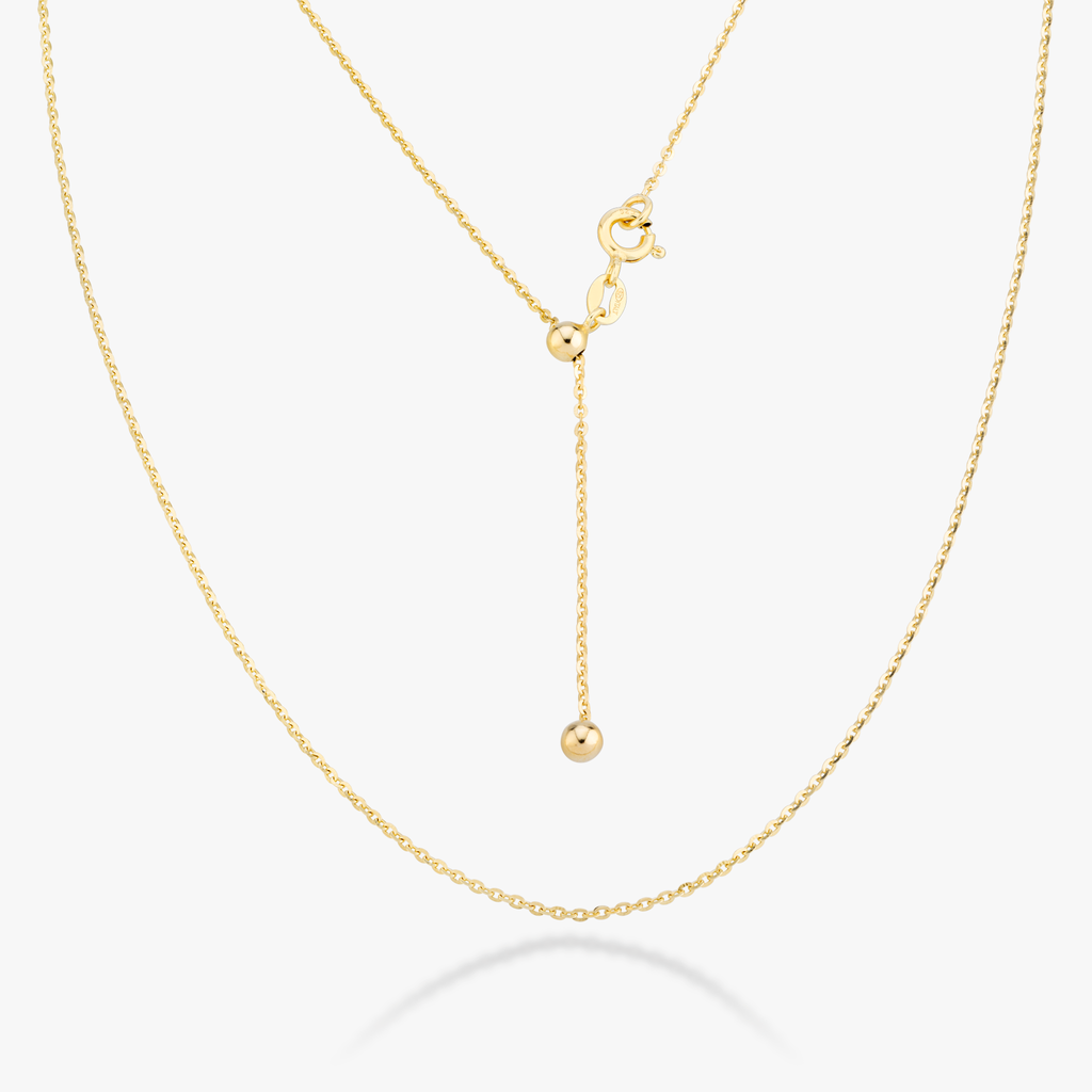 Adjustable Bolo Cable Necklace in 18k Gold Over Sterling Silver, 1.3mm