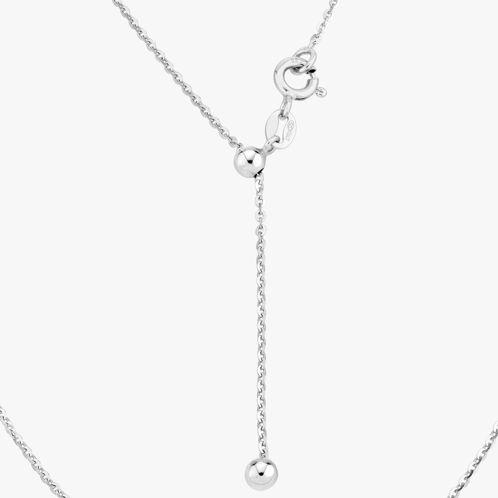 Adjustable Bolo Cable Necklace in Sterling Silver, 1.3mm