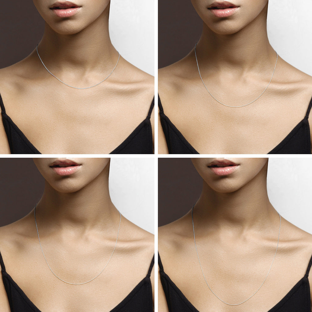 Adjustable Bolo Cable Necklace in Sterling Silver, 1.3mm