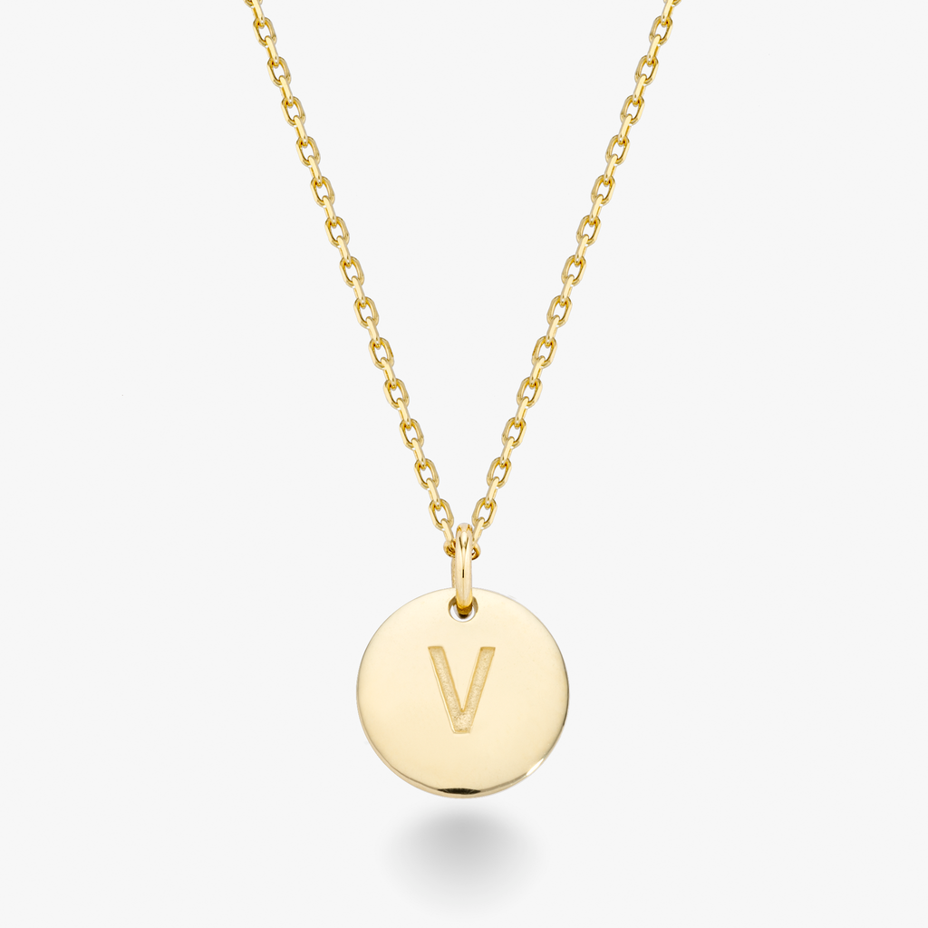 Adjustable Initial Pendant Necklace in 18k Gold Over Sterling Silver