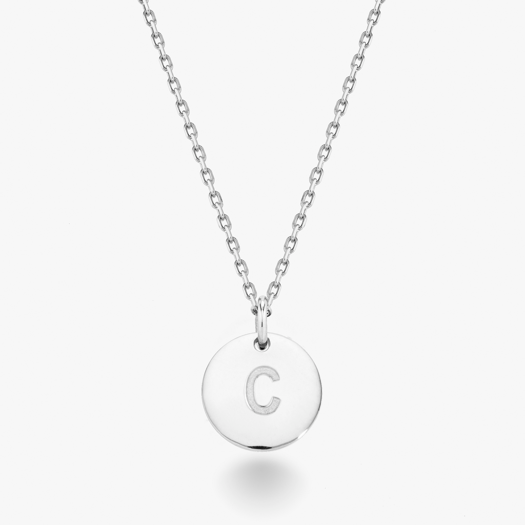 Adjustable Initial Pendant Necklace in Sterling Silver