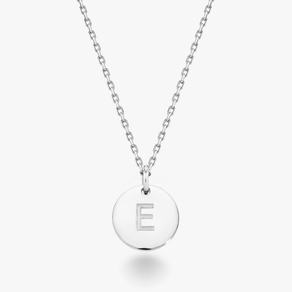 Adjustable Initial Pendant Necklace in Sterling Silver
