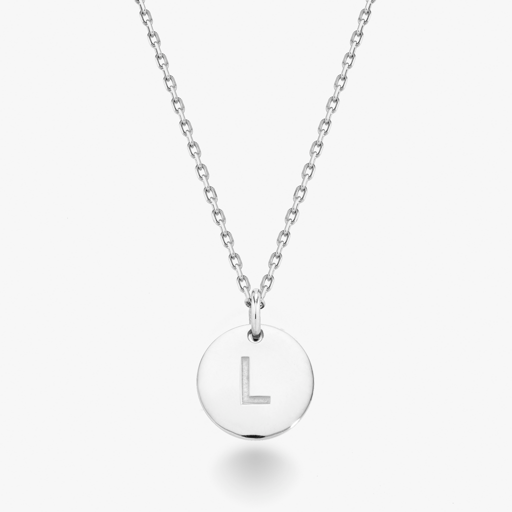 Adjustable Initial Pendant Necklace in Sterling Silver