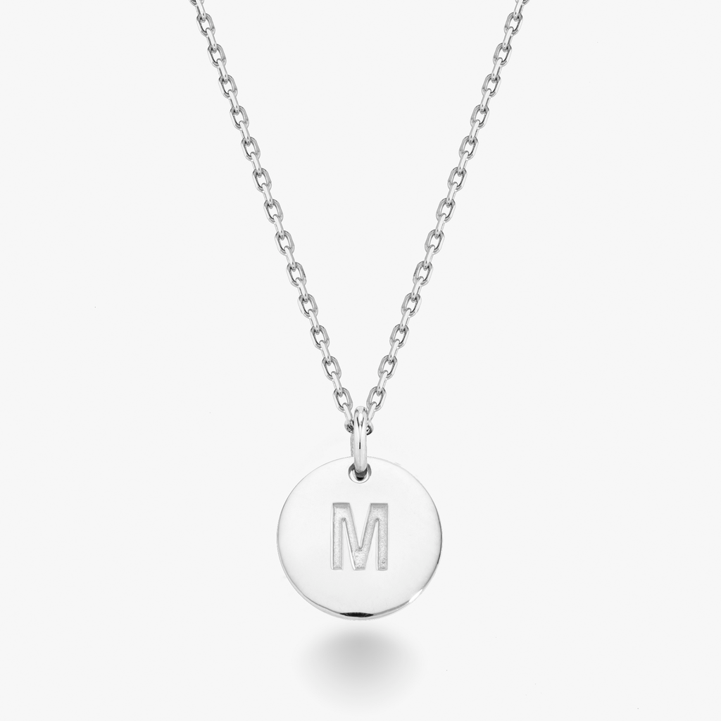 Adjustable Initial Pendant Necklace in Sterling Silver