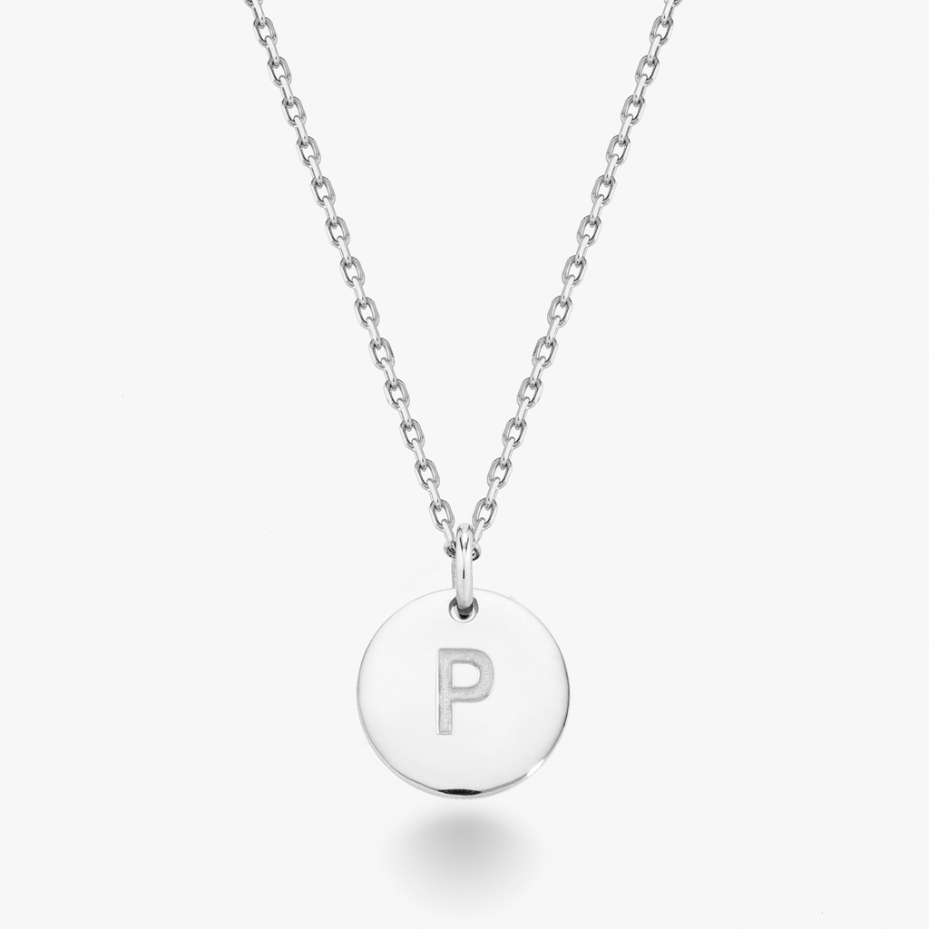 Adjustable Initial Pendant Necklace in Sterling Silver