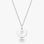 Adjustable Initial Pendant Necklace in Sterling Silver