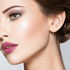 Bar Drop Threader Chain Earrings in Sterling Silver