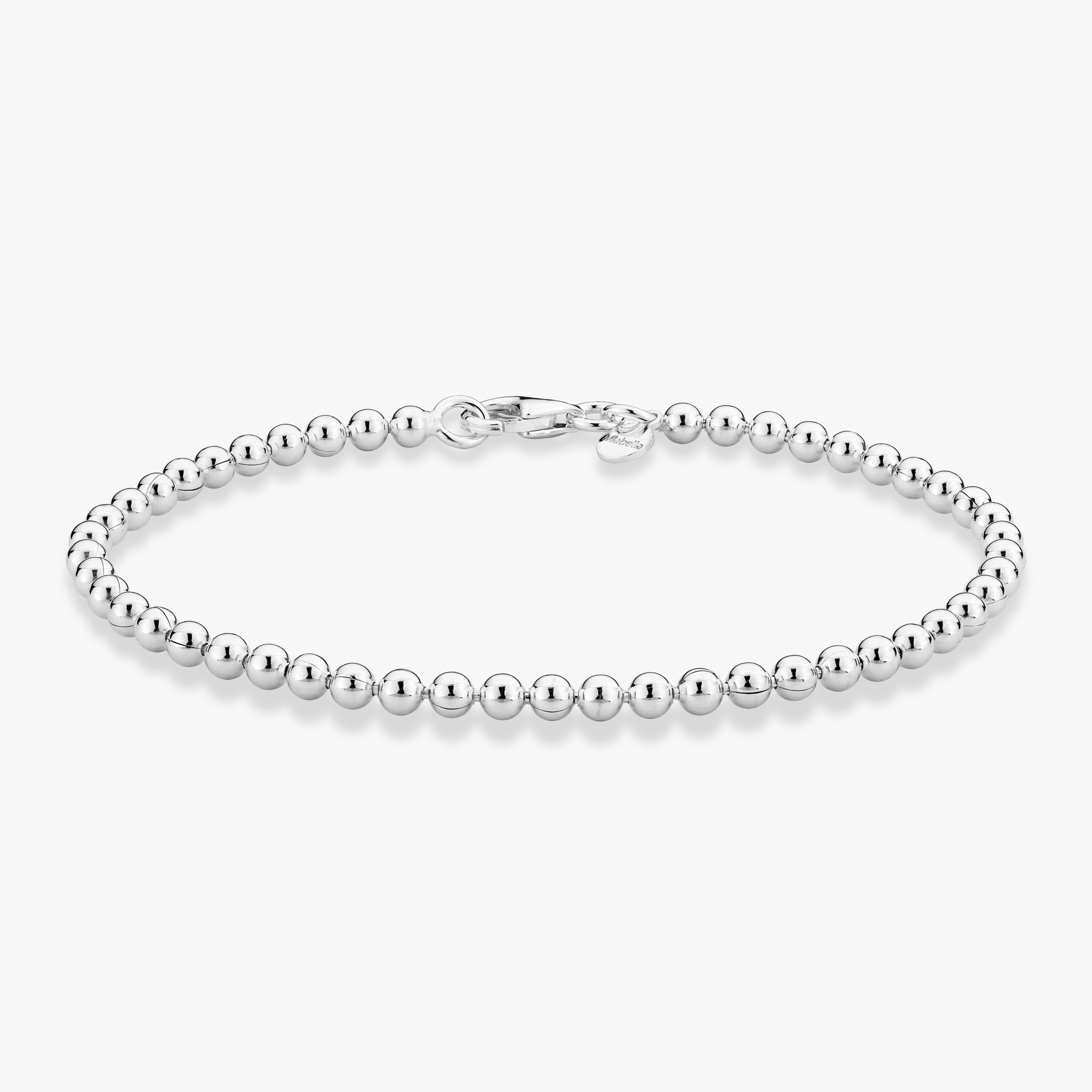 Bead Strand Bracelet in Sterling Silver, 3mm
